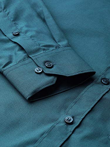Image of MANQ Men's Regular Fit Cotton Formal Shirt, Full Sleeves, Spread Collar, Button-Down, Office, Business & Casual Wear