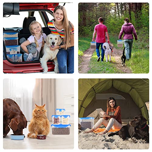 Intehiki Cat Food Storage Container, 10 Piece Airtight Pet Food Storage Container With Measuring Cup, Portable Dog Snack Handle Container, Dog And Cat Dry Food Container, Kitchen Containers (Blue) #TOP5