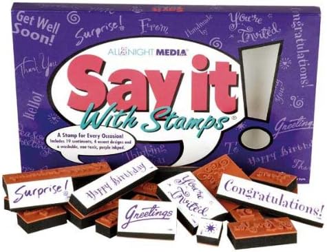 All night media say it with stamps - 19 card making stamps with ink pad