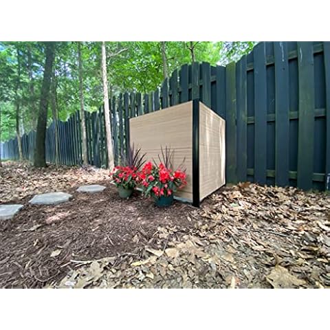 Enclo Privacy Screens 3.5ft H x 3.5ft W EC18001 Woodtek Vinyl Lincoln Outdoor Privacy Fence Panel Screen No-Dig Kit, Cedar Color (2-Pack) Cover