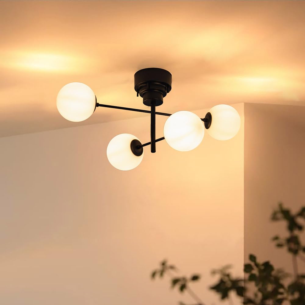Amazon.co.jp : Chende シーリングライト ガラス 4灯 LED対応 