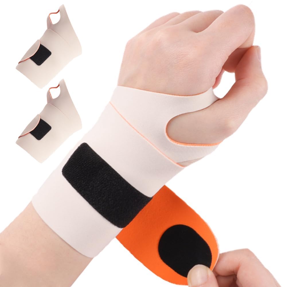 KASTWAVE Adjustable Wrist Brace (2-Pack) – Breathable, Ultra Thin Support Wrap for Enhanced Mobility & Pain Relief | Ideal for Sports, Fitness, Arthritis, Tendonitis | Unisex, Fits All | Skin Tone