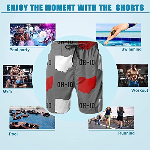 BBggyh Mens Oh-io State Gray Beach Pants Quick Dry Trunks Swim3