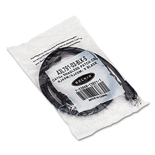 Belkin RJ45 Category-5e Snagless Ethernet Patch Cable (Black, 3 Feet)