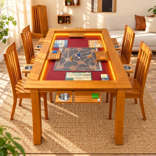 63-Inch Board Game Table with Recessed Play Area