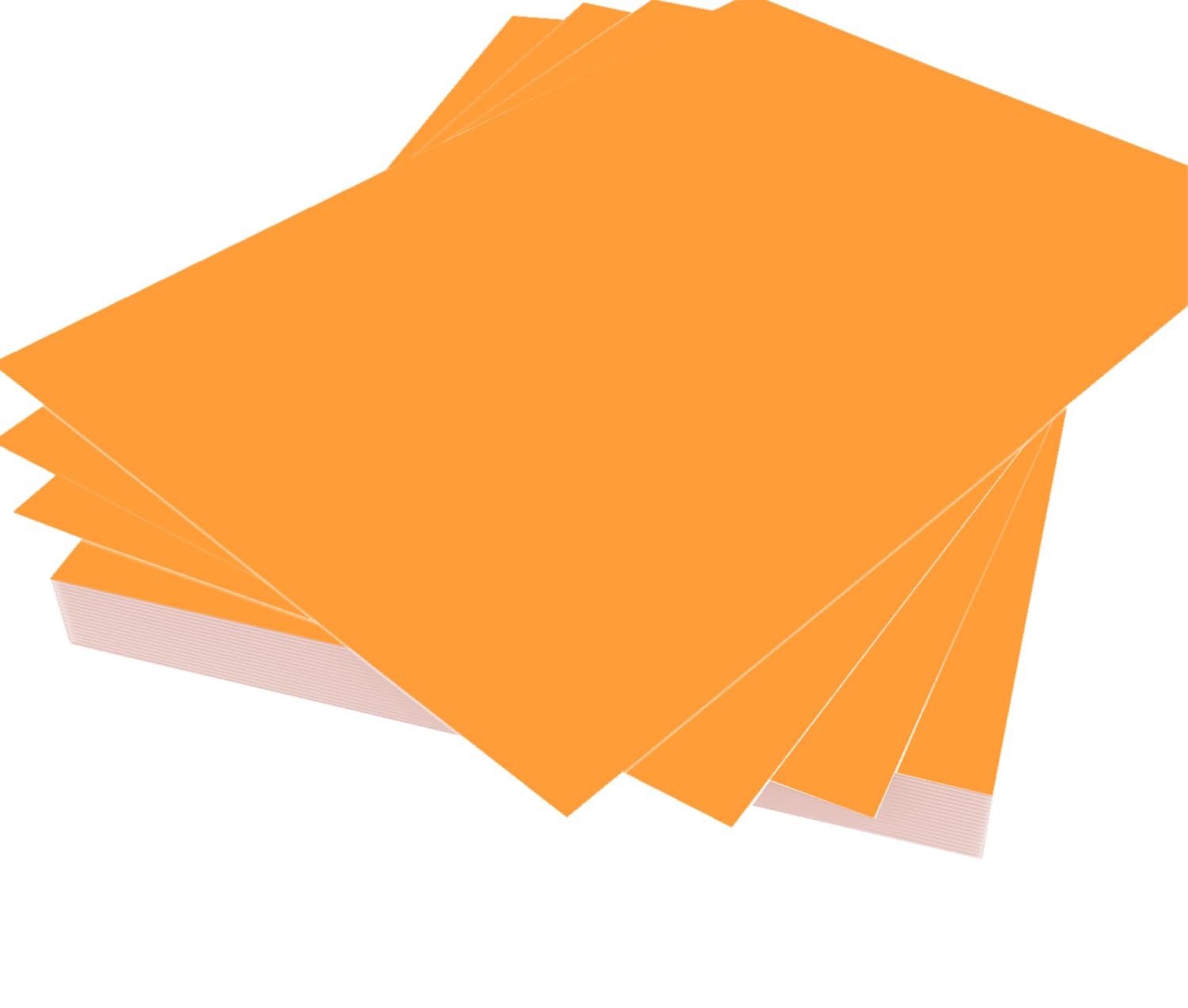 60 Sheets A4 Fluorescent Coloured Cards - 250GSM Thick Colourful Art & Crafts Paper 100% Recycled Bright Neon Colour Card Stock for Printer, School Projects, Greeting Cards, Scrapbooking (Tangerine)
