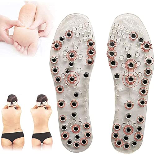 WEYIMVTO Plantillas magnéticas de Masaje Almohadillas ortopédicas de Masaje for pies con reflexología, 68 Zonas de Masaje magnético for espolones calcáneos, Calzado Deportivo y for Caminar.(37~38)