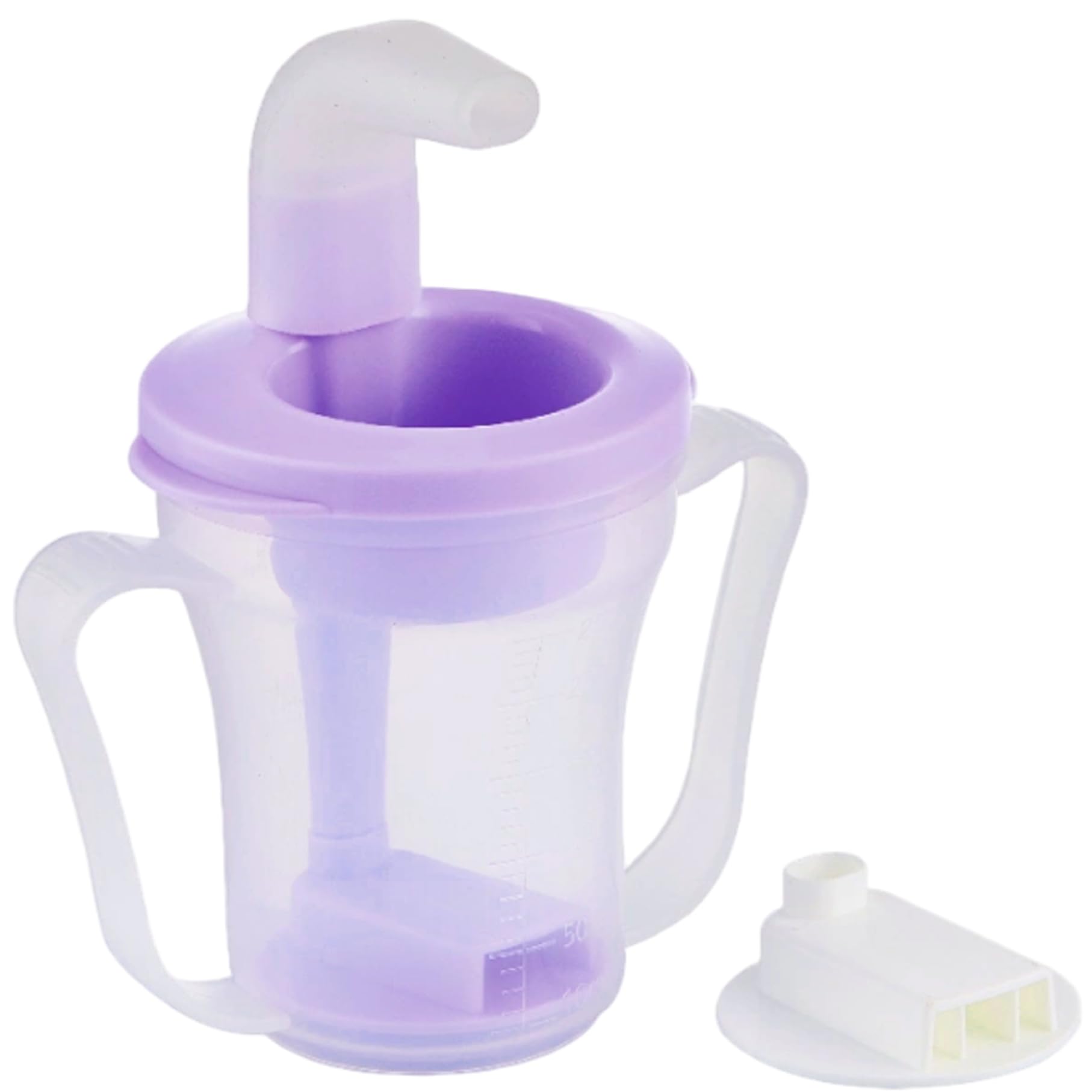 Vaso para sorber para adultos para personas mayores, vasos de plástico antiasfixia de 250 ml a prueba de derrames con tapas y pajitas, vaso para disfagia con asas dobles para adultos, hospitales