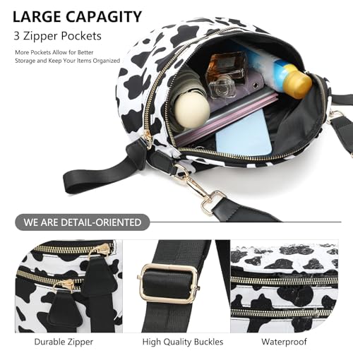 Crossbody Bags For Women,The Roomiest Crossbody,Waterproof Oxford Bum Bag With Adjustable Strap2