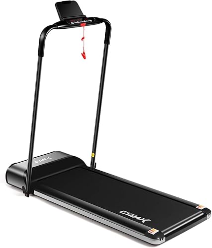 GYMAX Caminadora plegable máquina de correr y hacer ejercicio plegable delgada con monitor LED y soporte para tabletateléfono caminadora ultrafina