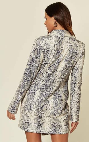 Image of UNIQUE 21 Women Luxe Stain Breasted Asymmetric Blazer Dress - Ladies Elegant Casual Work Office Events Blazer Dresses