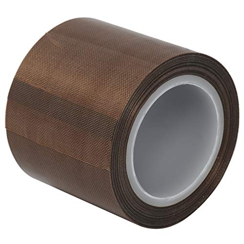 Homend PTFE Coated Fabric Teflon Tape Adhesive Tape High Temperature Teflon Tape for Vacuum, Hand and Impulse Sealers Machine Sealing Tape 10M (1.97inch x 33feet(W*L))