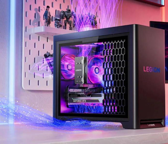 Image of Lenovo Legion Tower 5 Gen 10 Gaming Desktop, NVIDIA RTX 5070 12GB GDDR7 Graphics, AMD Ryzen 7 7700 (Up to 5.3GHz), 32 GB DDR5 RAM, 2 TB SSD, Wi-Fi 6E, Bluetooth 5.3, Windows 11 Pro, w /Accessories