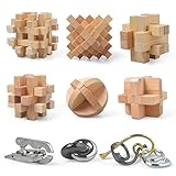ActPo Wooden Puzzles and Metal Puzzles Gift for Kids and Adults Family Game Educational Brain Puzzle
