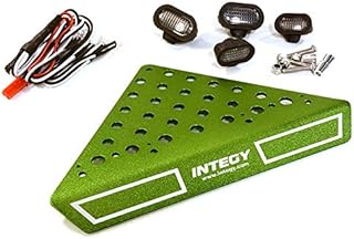 Integy RC Model C27027GREEN Roof Top Alloy Armor Protection Plate w/Lights for 1/10 Scale Crawler (W=148mm)