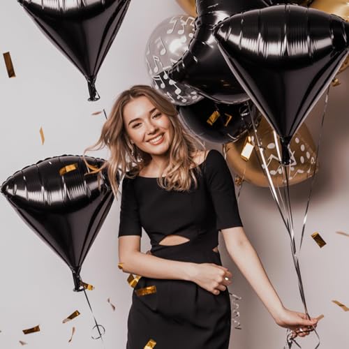 Image of Black Foil Diamond Balloons 4 Pcs, Diamond Balloons for Wedding Decor