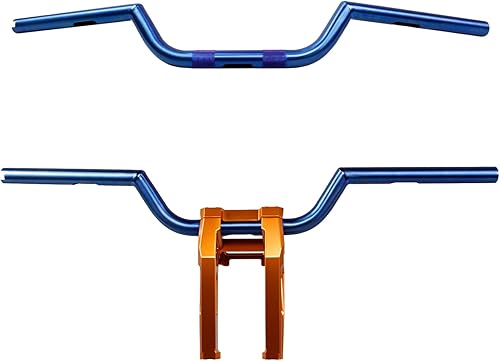Miniatura 2 de POWERJAMES 100% hecho a mano azul titanio azul 3.0 pulgadas de alto recto T barra de arrastre se adapta a Harley Davidson Dyna Street Bob Low Rider