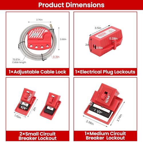 Image of Lockout Tagout Kit Electrical Loto 67PCS OSHA Compliant Safety Kit