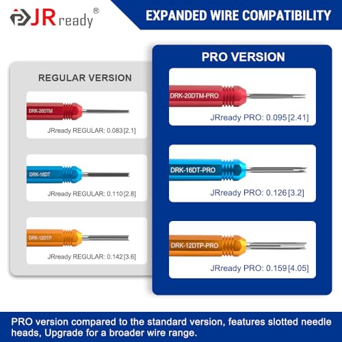 Image of JRready ST5257-PRO Deutsch Connector Tool Kit for 4#8#16#12#20# Solid /Stamped Contacts 6-22 AWG, with Plastic DRK-RT1 Pin Removal Tool for Deutsch DT,DTM,DTP,DTV,HD Series Connector Release Tool
