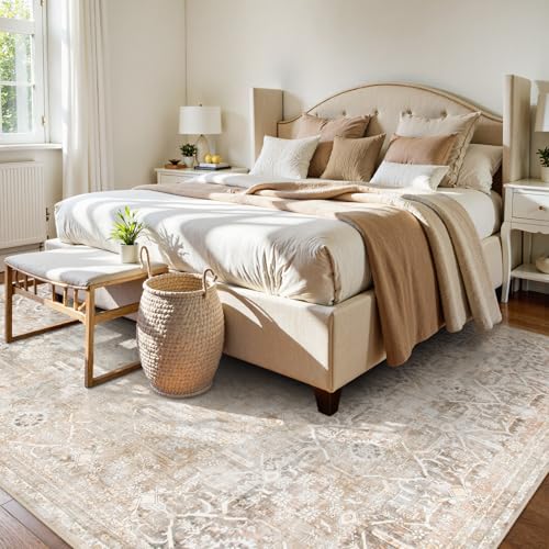 Tapete decorativo 8x10 beige estilo boho lavable miniatura 2