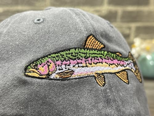 Image of Fishing Baseball Cap for Men Women, Adjustable Embroidered Fish Hat | Fishing Gear, Outdoor Adventure Design, Precision Embroidery Craft, One Size Adjustable Fit