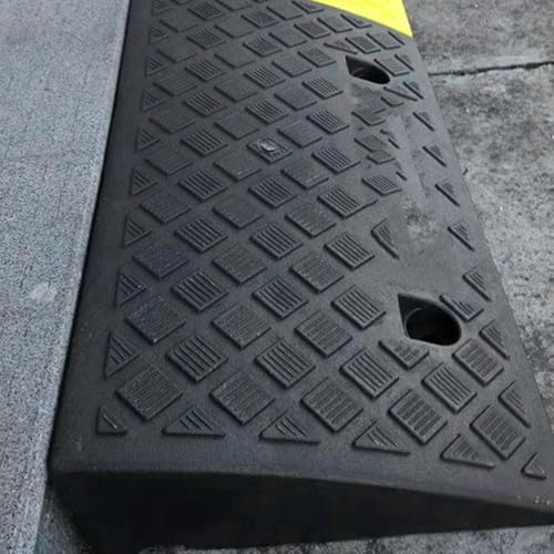 Rampas de bordillo de caucho, umbral resistente para entrada de vehículos, rampa lateral para bicicleta y silla de ruedas (Negro, 50 x 50 x 18 cm) miniatura 7