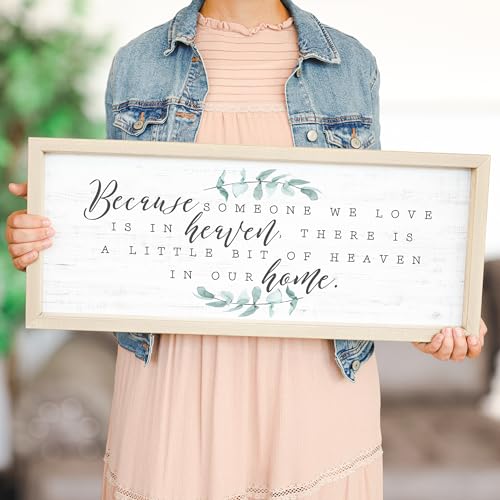 Simply-Said-INC-Farmhouse-Frames-Memorial-Decor-Because-Someone-We-Love-is-in-Heaven-Sign-24-x-10-inch-Wood-Sign-Made-in-USA-FF1055 Simply Said INC Farmhouse Frames Memorial Decor Because Someone We Love is in Heaven Sign 24 x 10 inch Wood Sign Made in USA FF1055