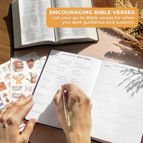Clever Fox Prayer Journal – Daily Devotional & Gratitude Notebook – Religious Planner & Gods Book – Faith Based Gifts & Accessories (Purple) - Thumbnail 5