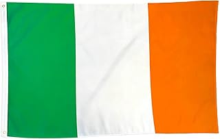 5ft x 3ft Ireland Flag, Durable Irish Flag with 2 Metal Eyelets Used Indoor and Outdoor, Bright Color Ireland National Flag Decorated in Sporting Events, Parties, Parade