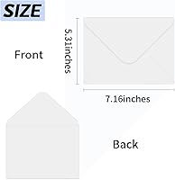 Vista 2 de Paquete de 200 sobres blancos A7 con solapa de 5 x 7 V, adecuados para fotos de 5 x 7, tarjetas, bodas, invitaciones, anuncios, regalos de bebé