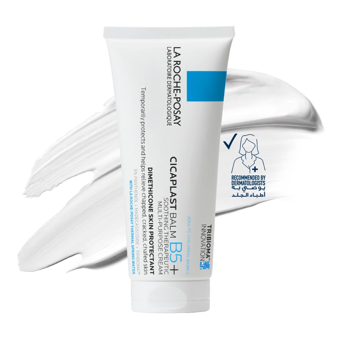 La Roche-Posay Cicaplast Baume B5+ Soothing Repairing Balm 100ml – Multi-Purpose Cream with 5% Panthenol & Madecassoside for Dry, Irritated & Sensitive Skin, Face Body Lips, Babies & Adults