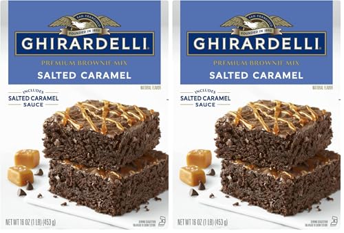 GHIRARDELLI Salted Caramel Premium Brownie Mix, 16 Oz (Pack of 2)