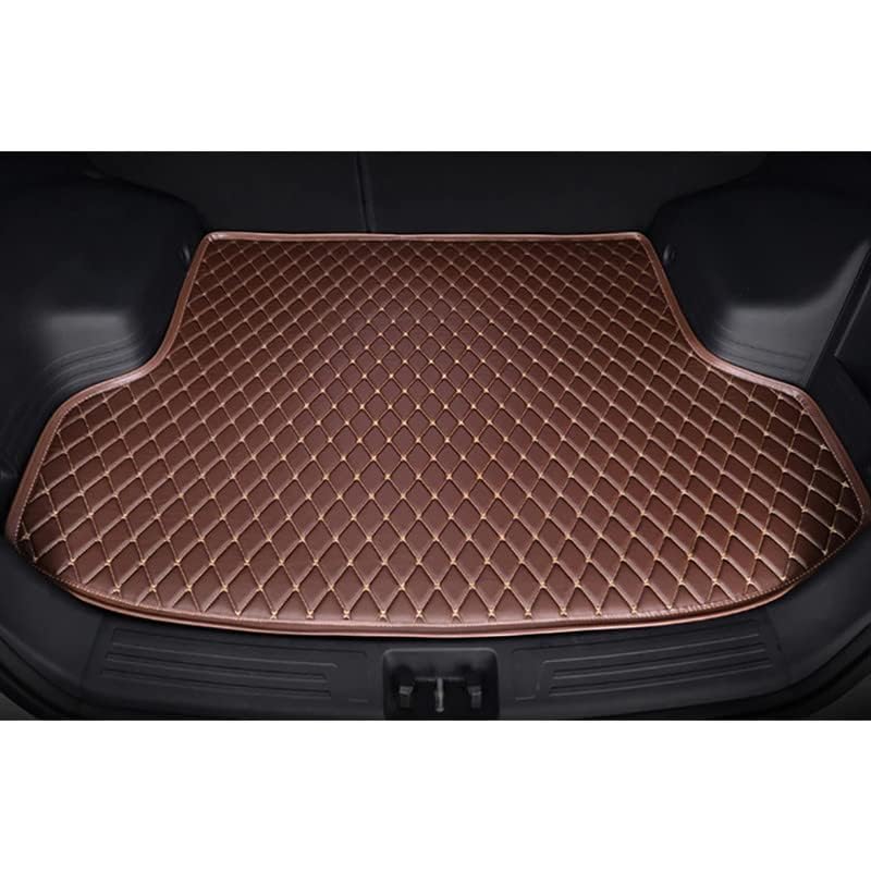AutoZing® 7D Car Trunk/Boot/Dicky Mat Compatible for Lexus ES-300H 2018 to 2021 PU Leatherette Anti Skid Layer Protection 100% Water Proof and Washable Coffee with Beige Thread