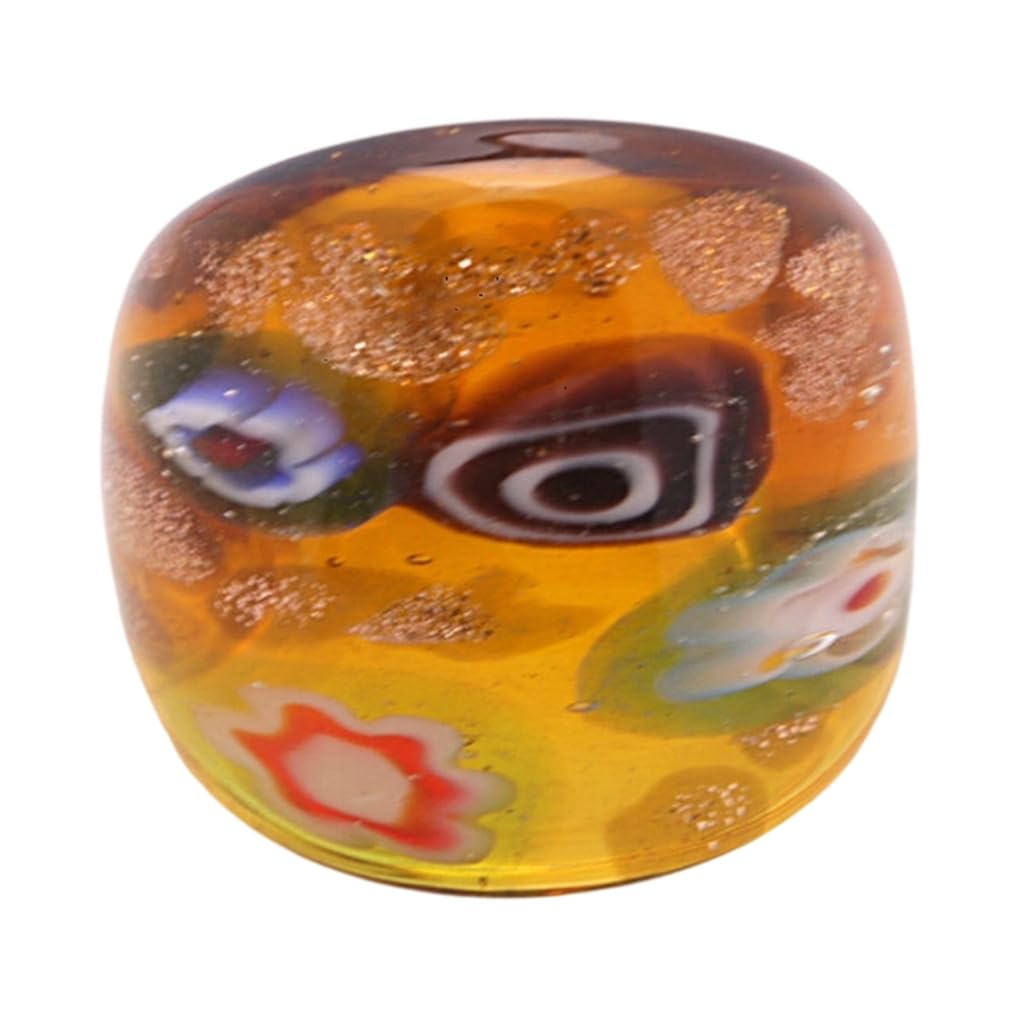 GMBYLBY Elegant Ethnic Styles Glass Rings Handmade Colorful For Everyday Wear And Special Occasions