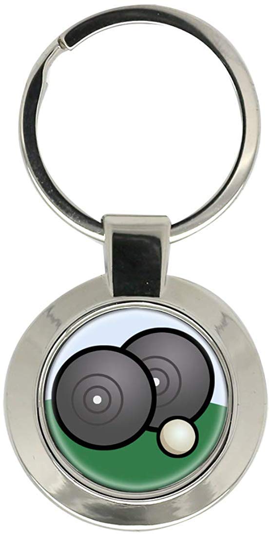 Giftshop Uk Unisex Silver Coloured Metal Lawn Bowls Key Ring