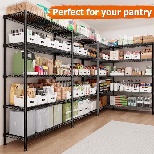 Image of REIBII 5-Tier Heavy Duty Storage Shelving Unit, 1600LBS Wire Rack