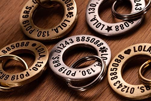 UKR Designs 24mm Solid Brass or Stainless Steel, Single Sided Dog/Pet ID Tag