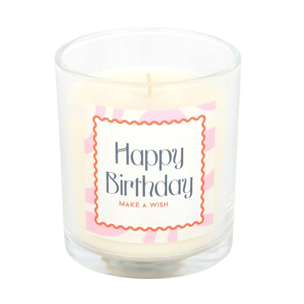 Happy Birthday Vanilla Cake Scented Jar Candle. Birthday Gift For Her.