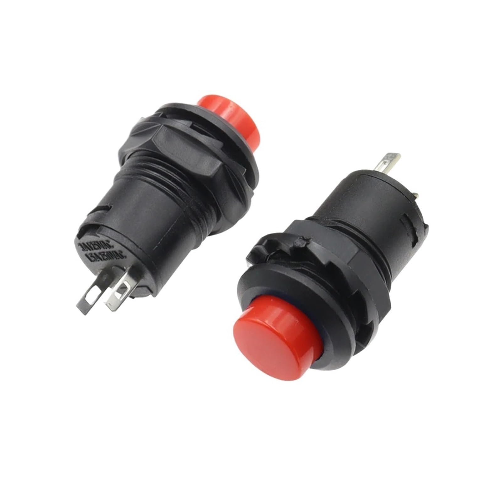 AUOQKQUT 100PCS red Self locking Switches DS428 12mm OFF- ON Push Button Switch 3A /125VAC 1.5A/250VAC DS-428