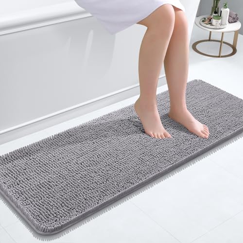 OLANLY Bathroom Rugs 47x17, Extra Soft Absorbent Chenille Bath Rugs,