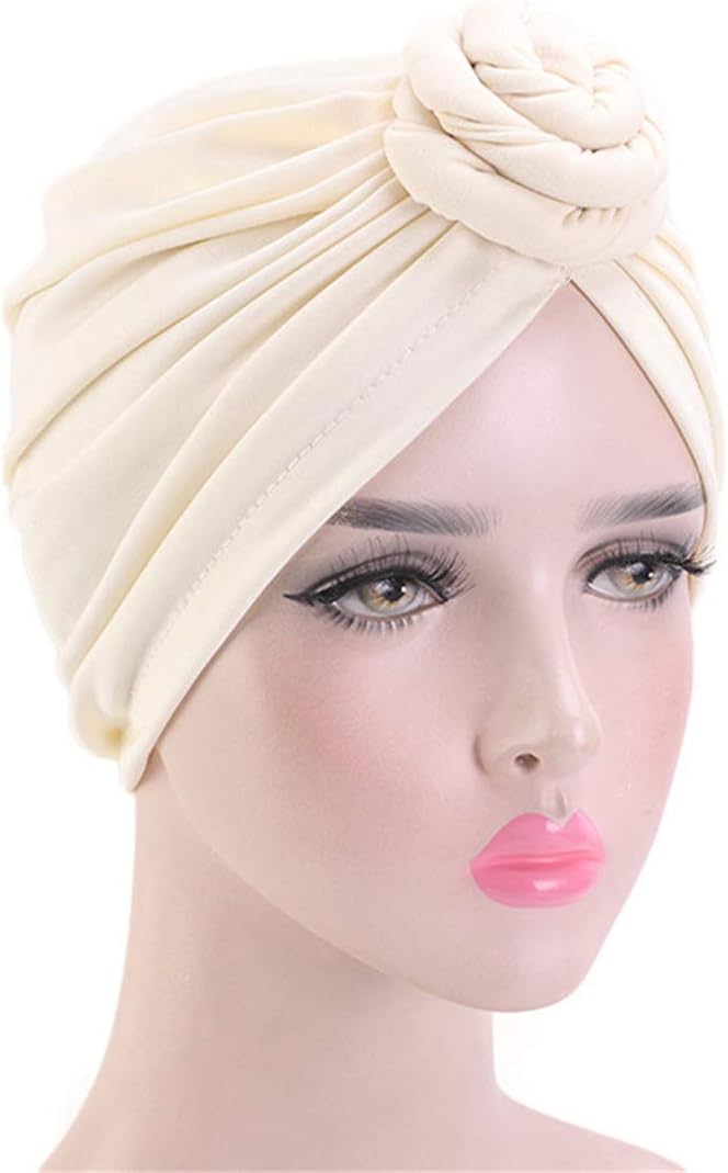 [JUNENTER] レディース ターバン アフリカンパターン ノット ヘッドラップ ビーニー 結び目付きボンネット ケモキャップ