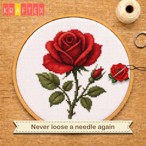 Image of Kraftex Magnetic Needle Minder. Needleminder for Embroidery & Sewing. Cute Needlepoint Accessories. Magnetic Needle Holder for Cross Stitch. Cute Magnet Pin Gift