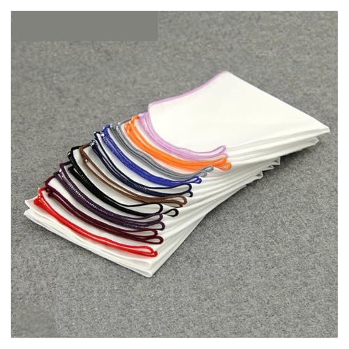 Pañuelos de algodón premium para bolsillo de caballero con acabado blanco de 23cm 2