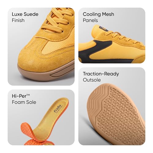 Image of Frido Active Casual Sneakers for Women | Stylish Everyday Sneakers with Breathable Mesh, Lycra-Lined Collar, Cushioned Footbed & Zero-Drop Sole for Travel, Night Outs