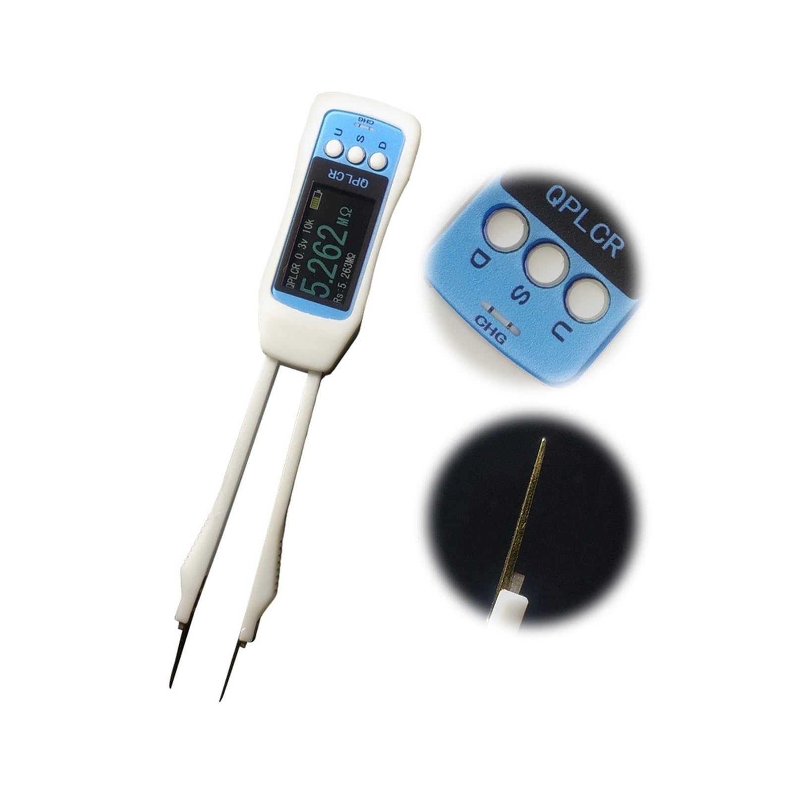 LCR Messgerät, LCR Meter Pinzette Digitale Hochpräzise Smart SMD Pinzette Pinzette Tester Kapazität Induktivität Widerstand Tester