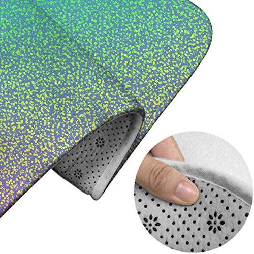 Badezimmerteppich-Set aus 3 Teilen, holografischer Grunge-Punkt-Verlauf, bunter Hintergrund, waschbare Badeteppiche, rutschfest, mit Rückenpolster, Konturteppich und Toilettendeckelbezug – Bild 5