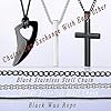 XIANNVXI 8 Pcs Mens Necklaces Set,Necklace for Men,Mens Jewellery,Black and Silver Stainless Steel Necklace Viking Gifts Viking Jewellery Men Accessories #5