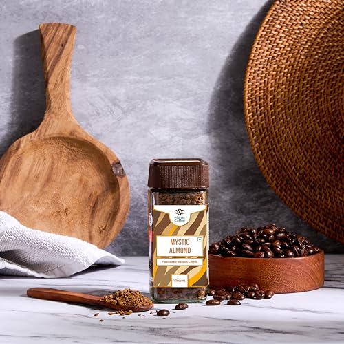 Image of Planet Coffee | MYSTIC Almond Coffee | 100 Gms Jar | Pure Arabica | Freeze-Dried Instant Coffee | No Added Sugar | Makes 50 Cups | Medium Roast | Flavoured Coffee