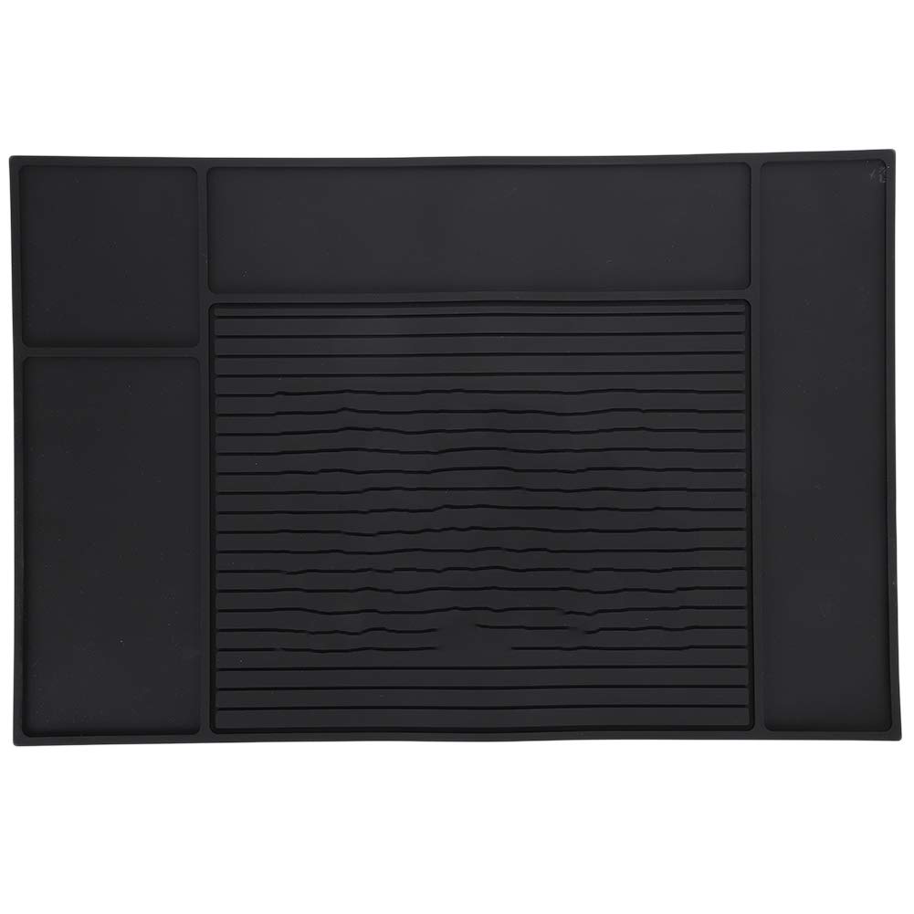 Agatige Alfombrilla Organizadora De Herramientas De Peluquero, 30x45cm PU Varias Casillas Antideslizante Herramienta De Peluquería Bandeja Peluqueria Barberia Accesorios Para Uso En Salón Peluquerías