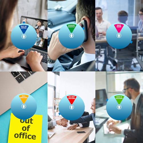 Image of Privacy Door Sign, Do Not Disturb /Come in Welcome /Out of Office /in a Meeting /Back Soon /Working Remotely Sign, That Lets Others Know Whether You're Available Or Not For Office (6inch,Blue)